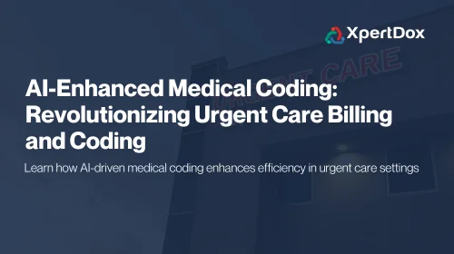 AI-powered medical coding analyzing medical records in an urgent care setting