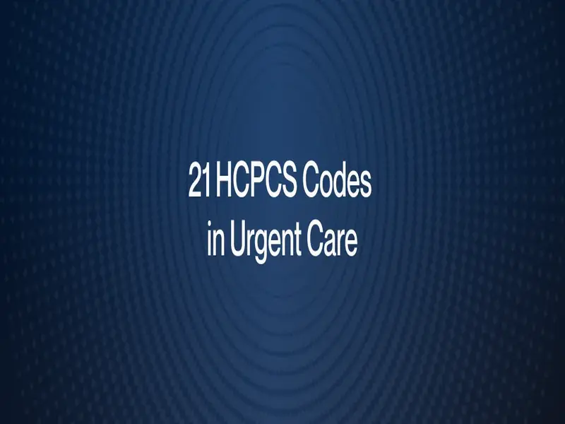 Chart depicting the frequency and median values of the top  HCPCS in urgent care